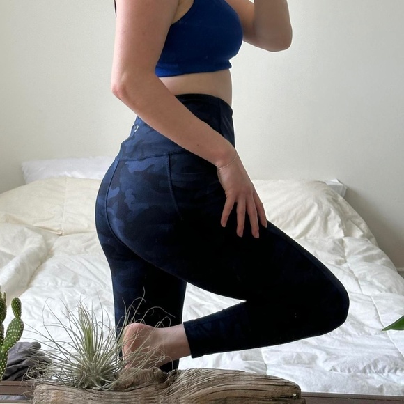 Navy blue camo leggings - Picture 1 of 6
